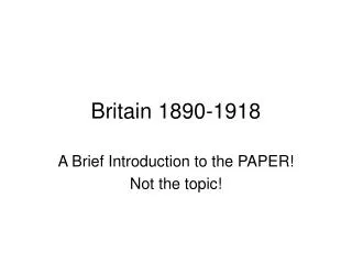 Britain 1890-1918