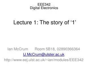 EEE342 Digital Electronics