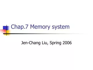 Chap.7 Memory system