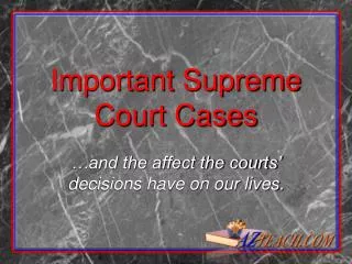 Important Supreme Court Cases