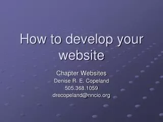 How to develop your website