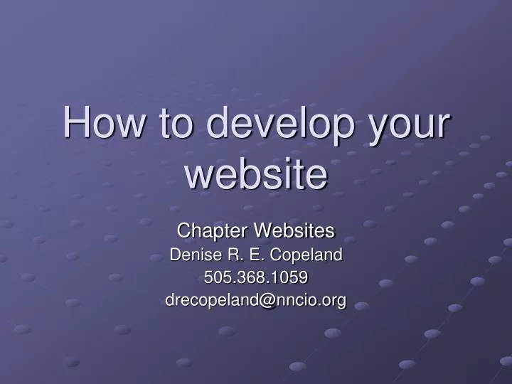 how to develop your website