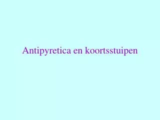 antipyretica en koortsstuipen