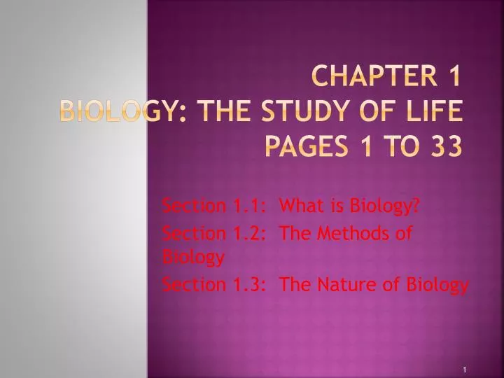 chapter 1 biology the study of life pages 1 to 33