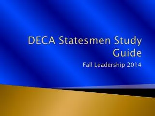 DECA Statesmen Study Guide