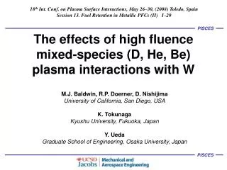 The effects of high fluence mixed-species (D, He, Be) plasma interactions with W