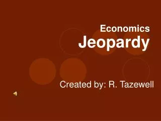 Economics Jeopardy