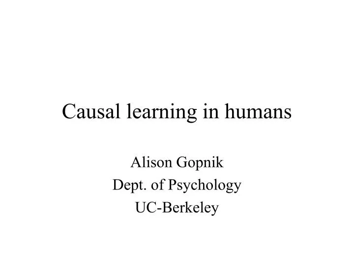 causal learning in humans