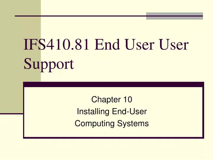 ifs410 81 end user user support