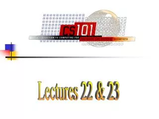 Lectures 22 &amp; 23