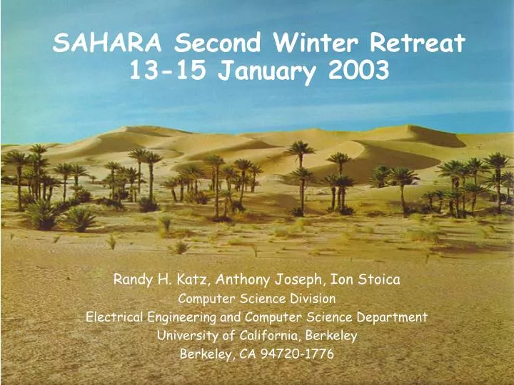 sahara second winter retreat 13 15 january 2003