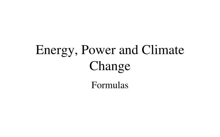 energy power and climate change