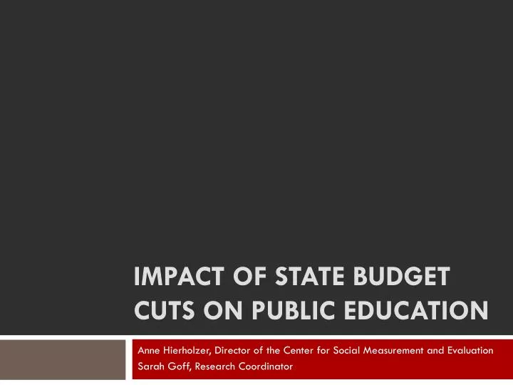 impact of state budget cuts on public education