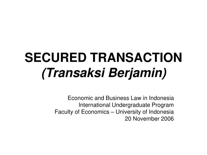 secured transaction transaksi berjamin