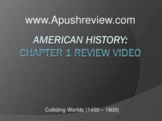 American History: Chapter 1 Review Video