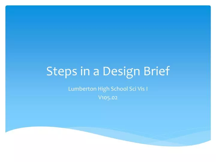 steps in a design brief