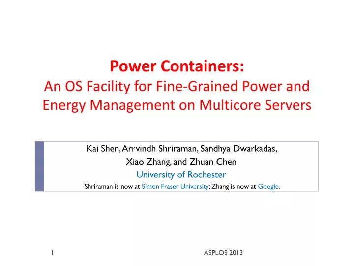 power containers an os facility for fine grained power and energy management on multicore servers