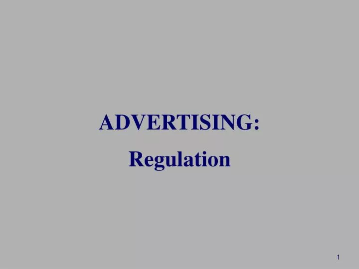 advertising regulation