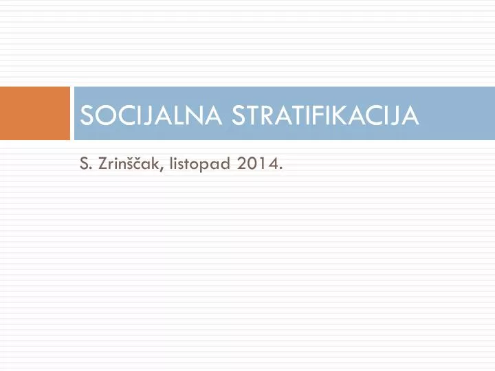 socijalna stratifikacija