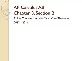 AP Calculus AB Chapter 3, Section 2