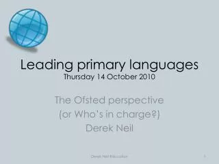 Leading primary languages Thursday 14 October 2010