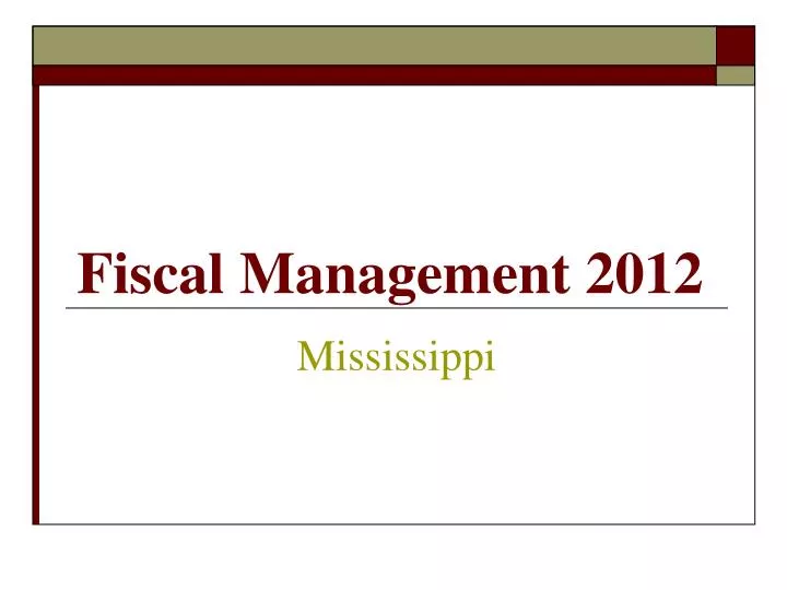 fiscal management 2012