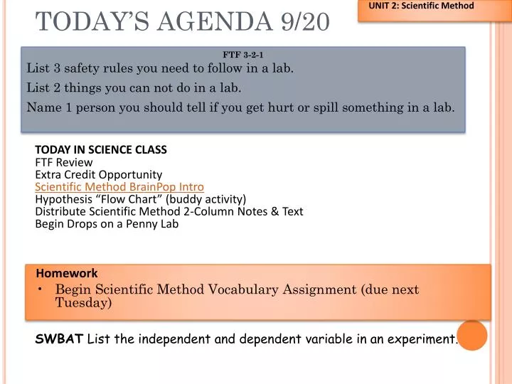 today s agenda 9 20