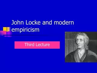 John Locke and modern empiricism