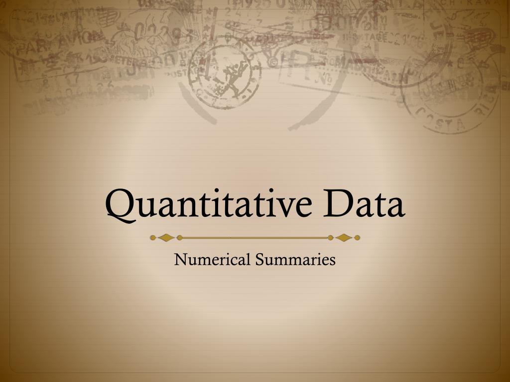 Quantitative Data - slide 1