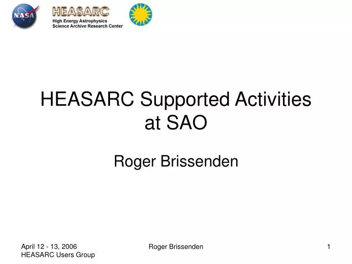 heasarc supported activities at sao