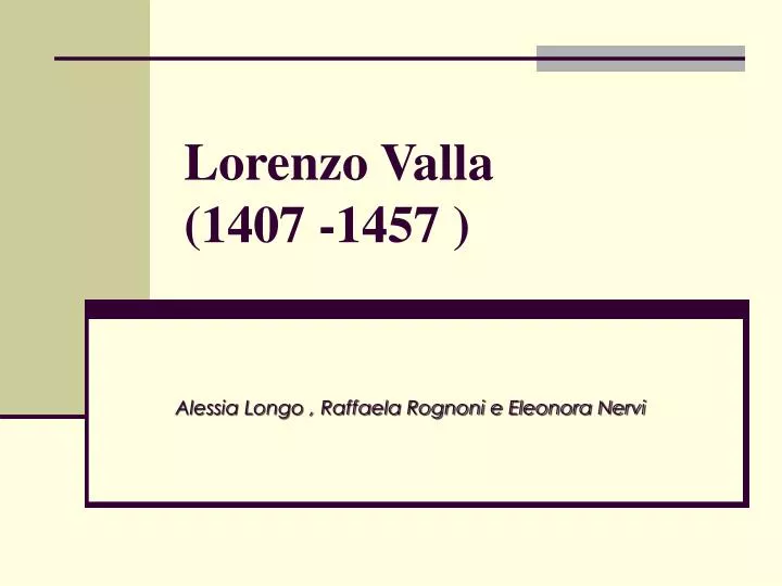 lorenzo valla 1407 1457