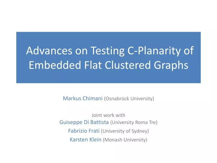 advances on testing c planarity of embedded flat clustered graphs