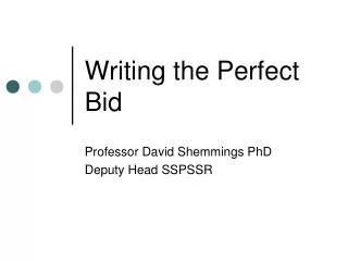 Writing the Perfect Bid