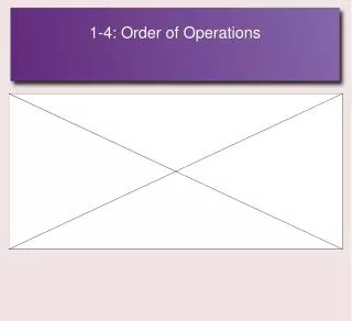 1-4: Order of Operations