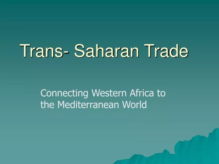 trans saharan trade