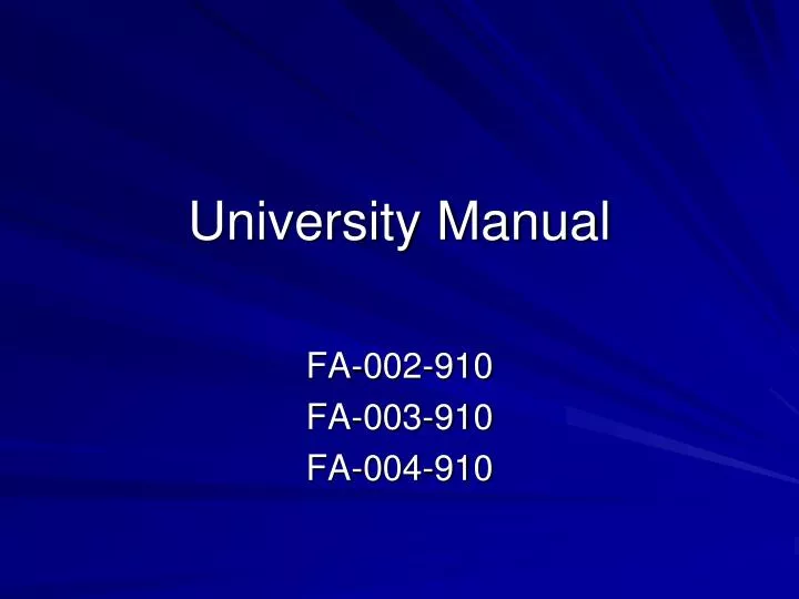 university manual