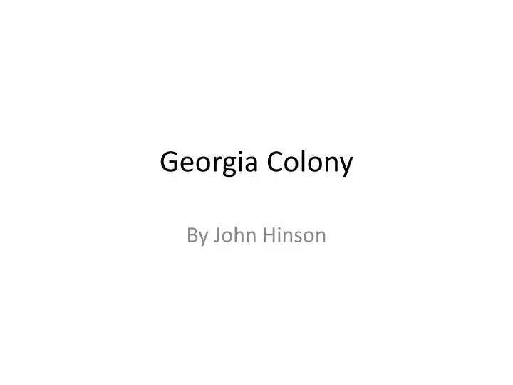 georgia colony