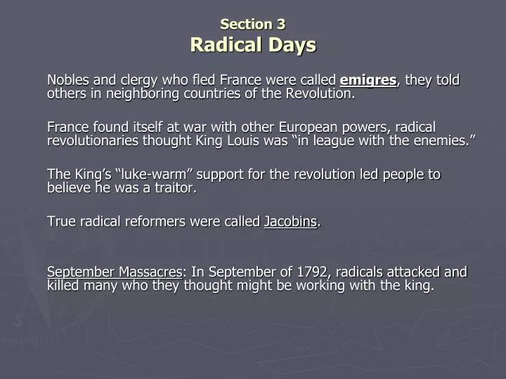 section 3 radical days