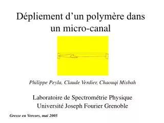 d pliement d un polym re dans un micro canal