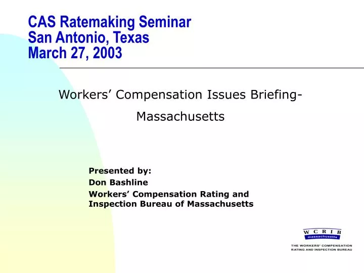 cas ratemaking seminar san antonio texas march 27 2003