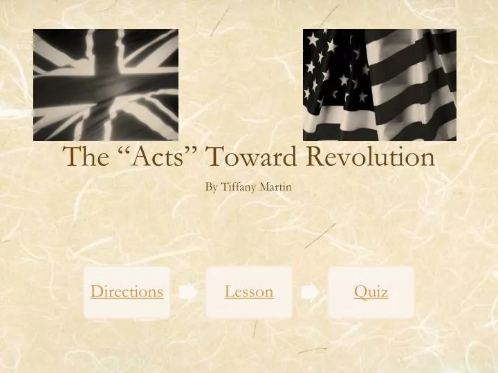 the acts toward revolution