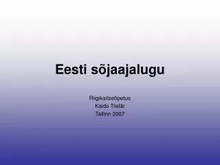 eesti s jaajalugu