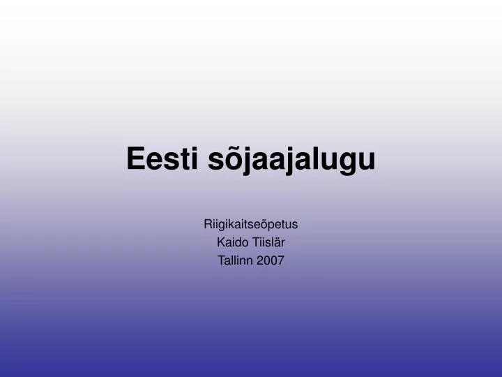 eesti s jaajalugu