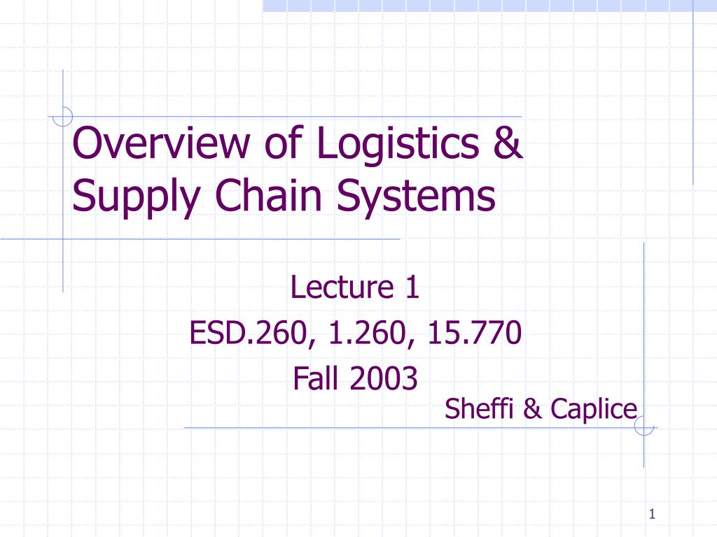 PPT - Overview of Logistics & Supply Chain Systems PowerPoint ...