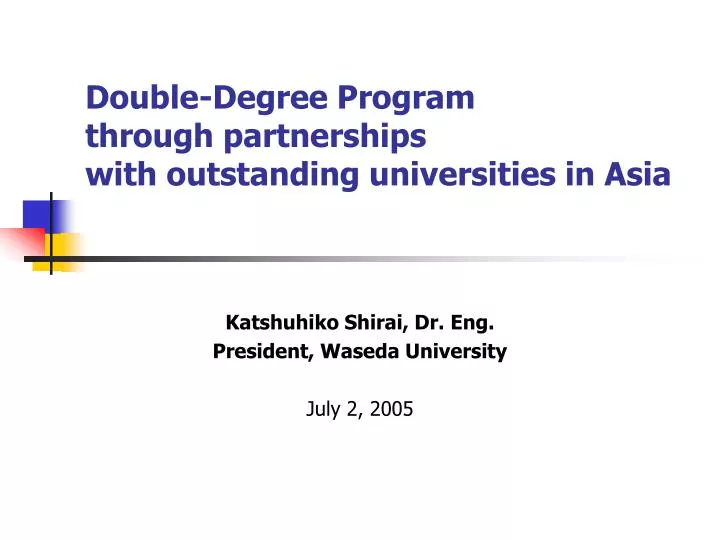 double degree program through partnerships with outstanding universities in asia