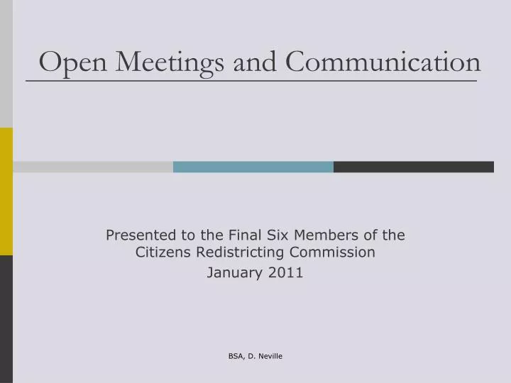 open meetings and communication