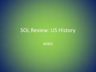 SOL Review: US History