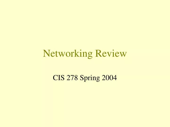 networking review