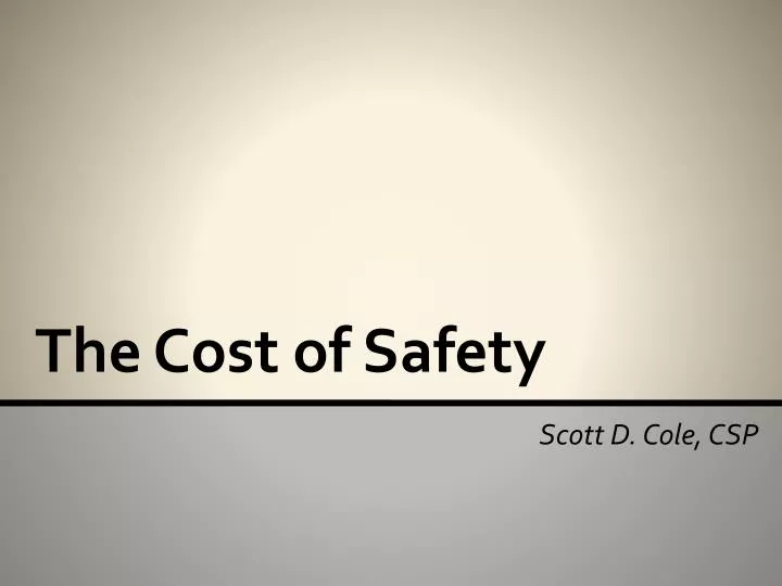 the cost of safety