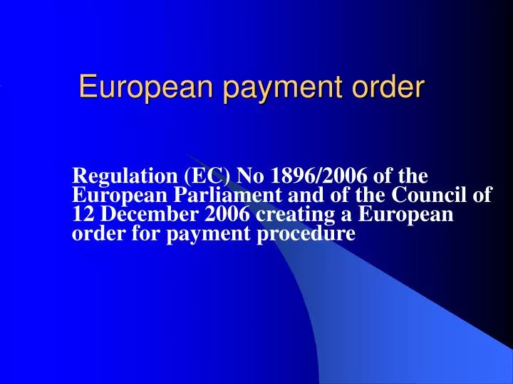 european payment order